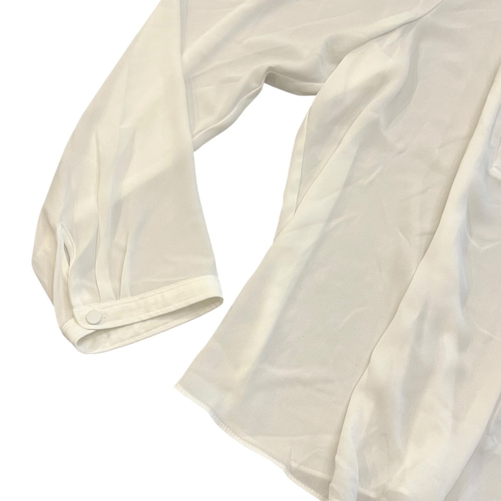 J Crew Factory Long Sleeve White Top Blouse Ruffles Size 18 High Neck NEW $80 - Picture 6 of 16